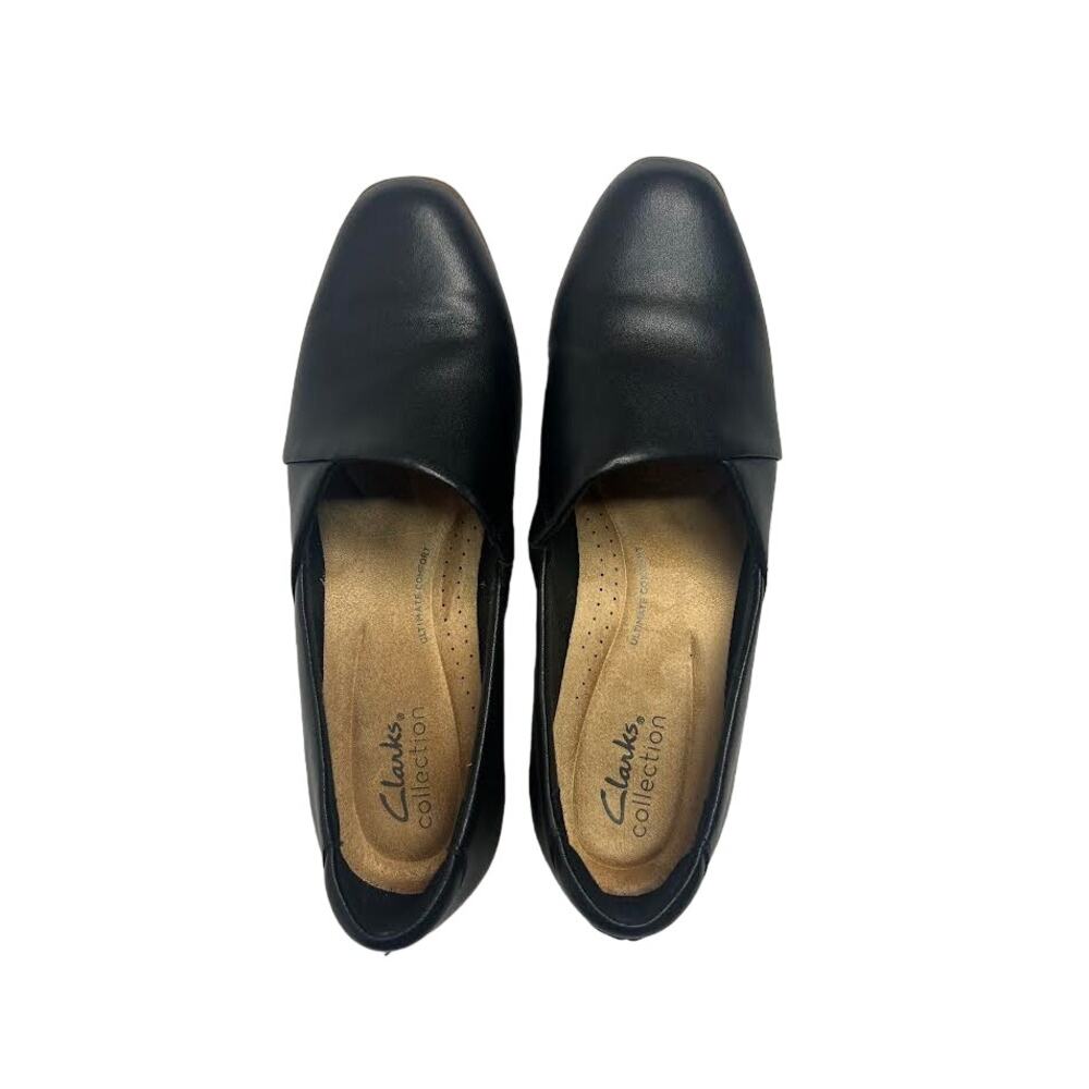 NEW! Clarks womens Juliet‎ Palm Loafer, Black Leather, 6.5 US